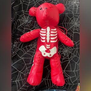 Red Skeleton Teddy Bear Backpack